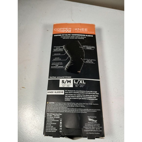 Copper Fit Elite Copper Infused Knee Compression Sleeve S/M - Picture 5 of 7